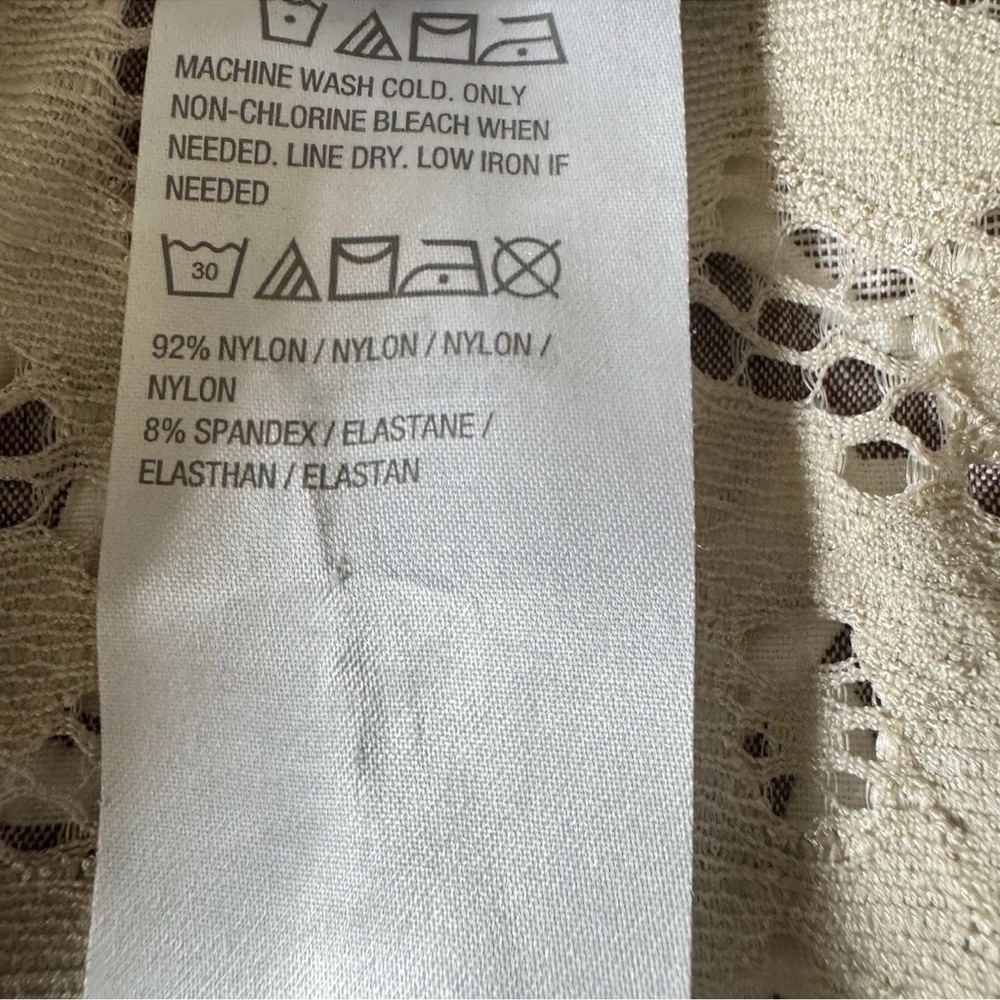 Susan Graver Lace SZ S Open Front Long Cardigan Duster 3/4 Sleeve Beige Romantic - Picture 5 of 6